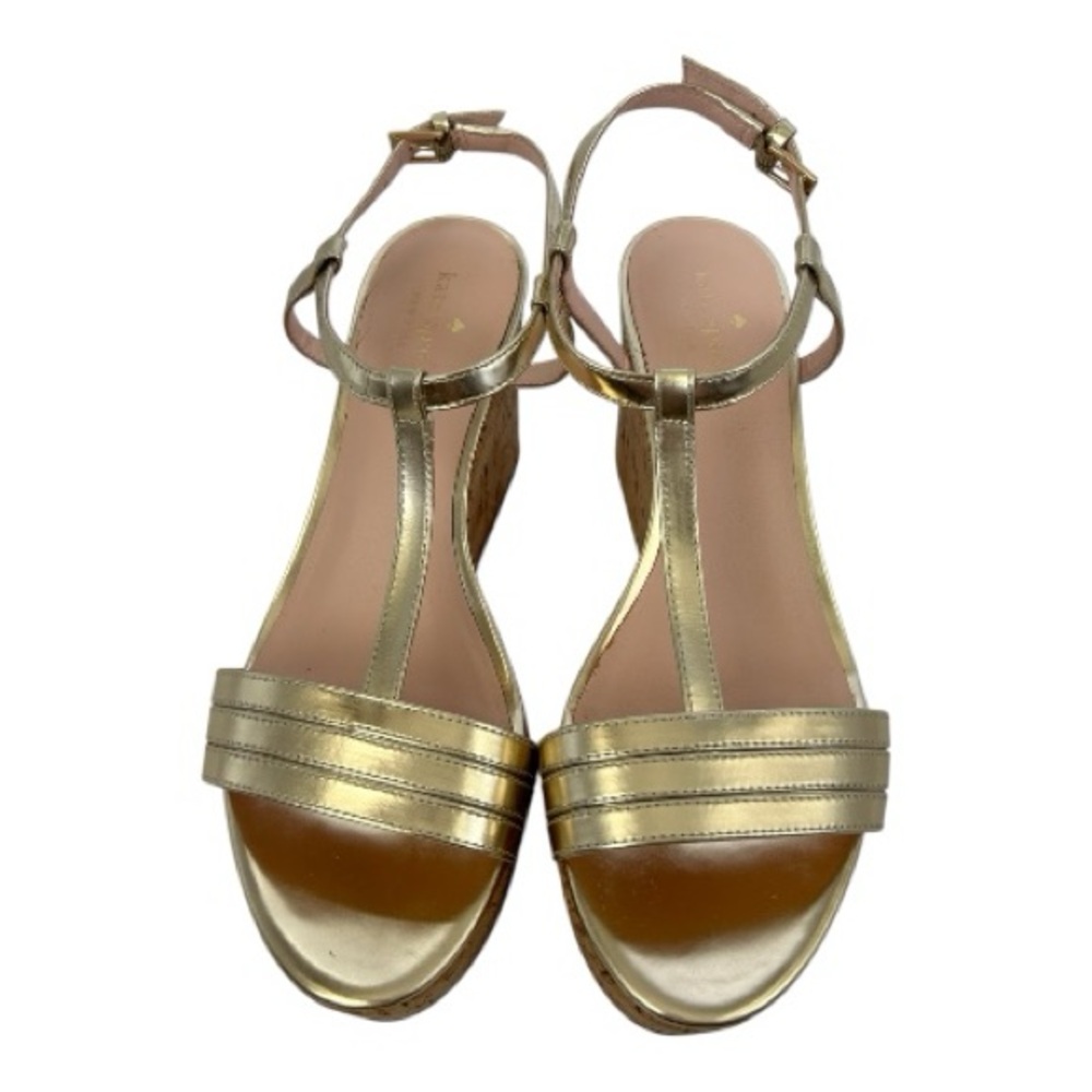 Kate Spade Tallin Gold Cork Wedge Sandals size 9.5
